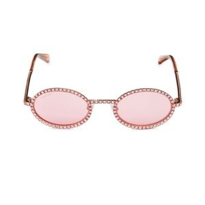 Swarovski Crystal Pink Oval Sunglasses